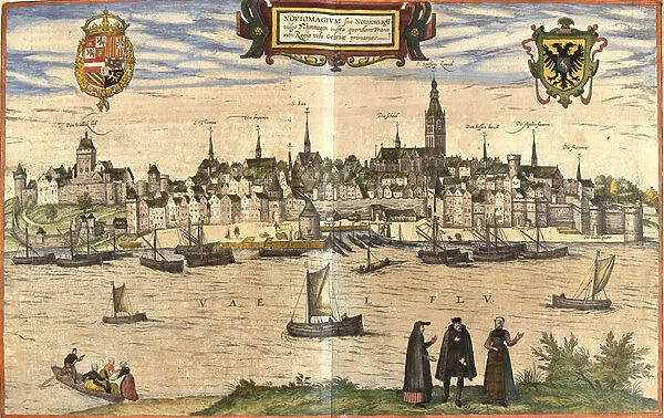 View of Nimegue (Noviomagium), Netherlands (etching, 1572-1617)