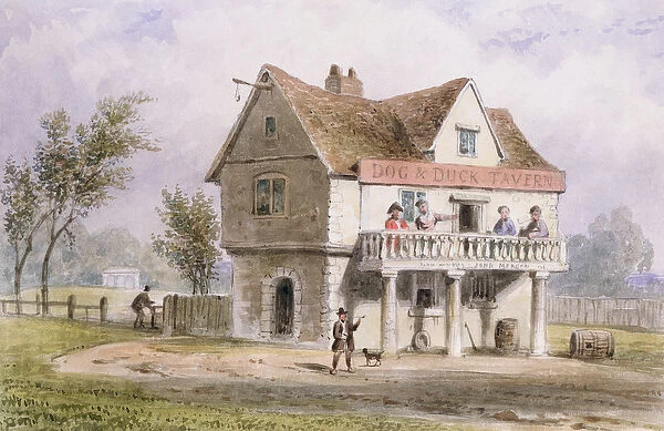 A View of the Old Dog and Duck, St. Georges Fields (w  /  c on paper)