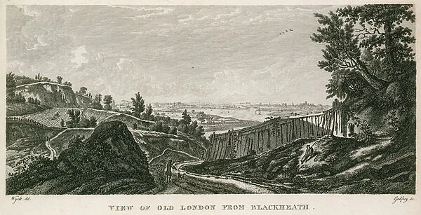 View of old London from Blackheath (engraving)