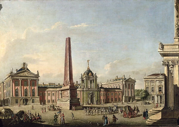 View of the Old Market and the Front Gate of the Schloss Sanssouci, 1773 (oil on canvas)