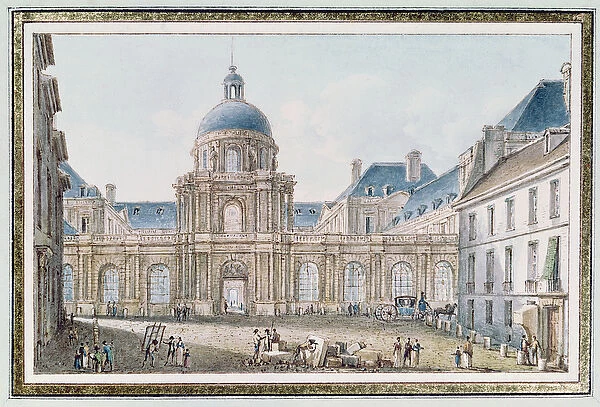 View of the Palais du Senat Conservateur (Le Luxembourg) Paris (w  /  c on paper)