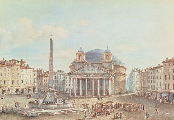 View of the Pantheon, Rome (w  /  c on paper)