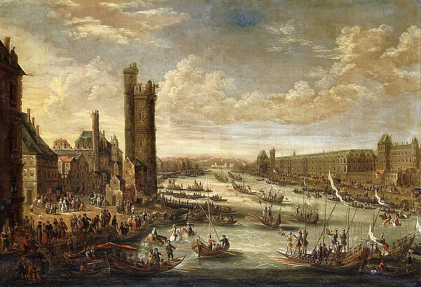 A View of Paris looking toward the Louvre and the Tour de Nesle, 1671-77 (oil on canvas)