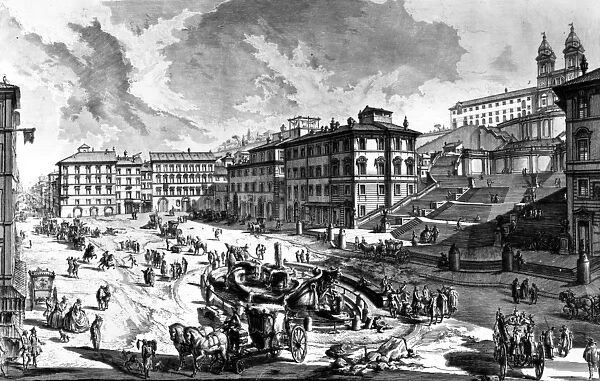 View of the Piazza di Spagna, from the Views of Rome series, c. 1760 (etching)