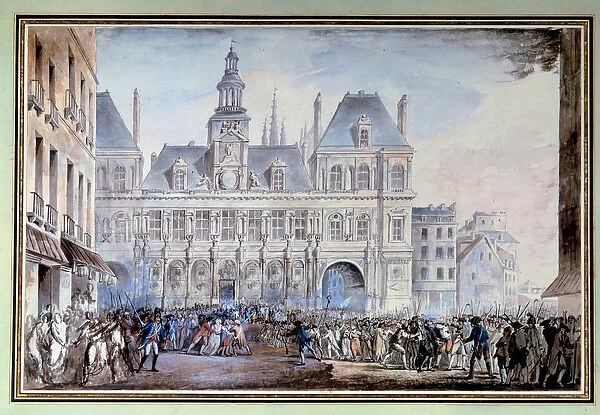 view of the Place de Greve on 14 July 1789 Place de Greve in Paris