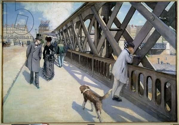 View of the Pont de l Europe in Paris in 1876 (oil on canvas)