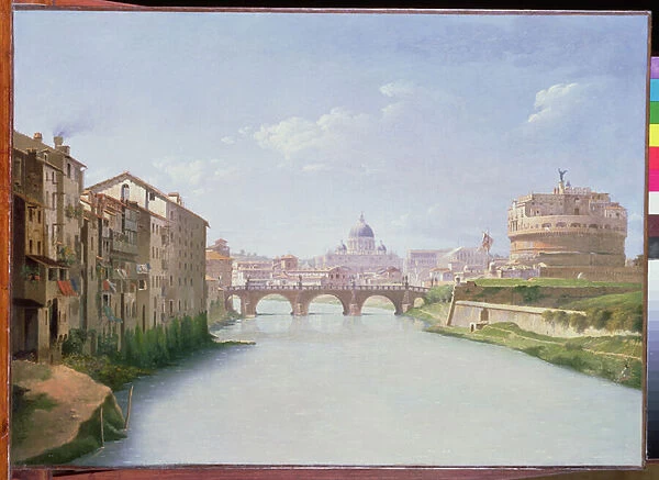 View of the Ponte and Castel Sant Angelo in Rome (oil on canvas)
