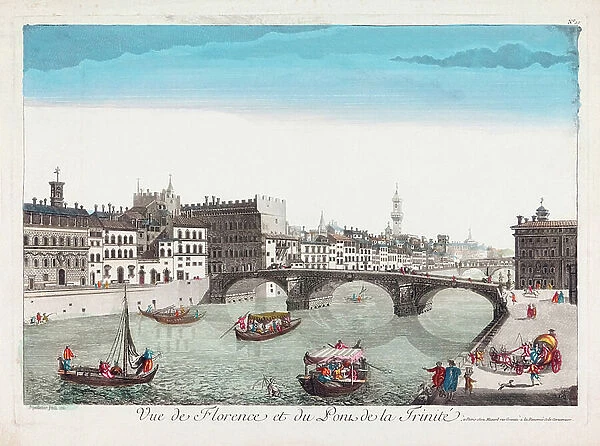 View of the Ponte Santa Trinita, Florence, 18th century