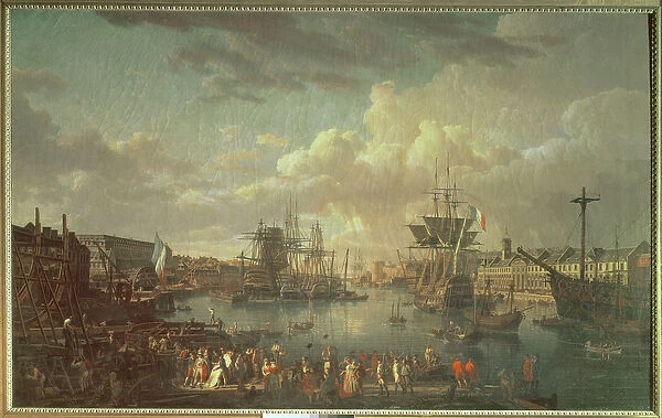 View of the Port at Brest (oil on canvas)