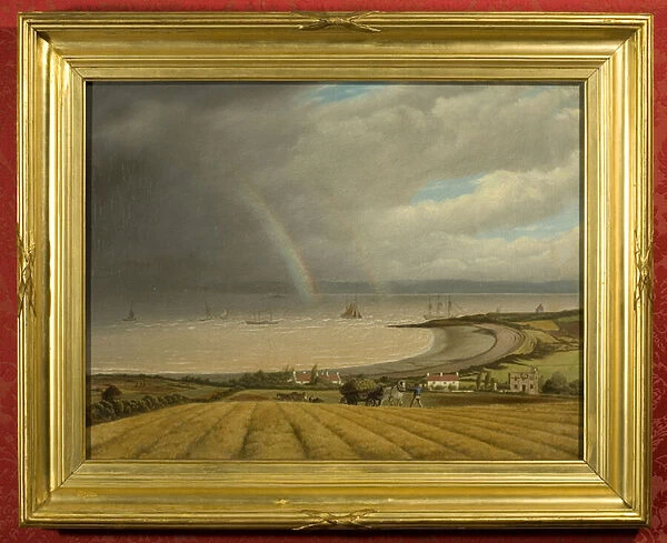 A View from Portishead towards Wales (oil on canvas)