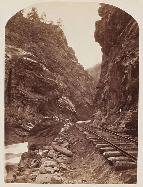 View of a Railroad in the Rockies, c. 1865 (albumen print from wet collodion negative)