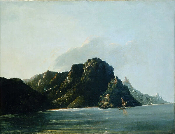 View of Resolution [Vaitahu] Bay in the Marquesas, 1774 (oil on canvas)