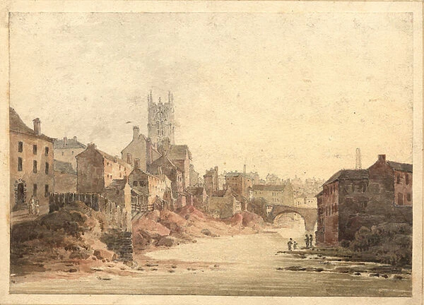 View of the River Irwell, Manchester, c. 1820-30 (w  /  c on paper)