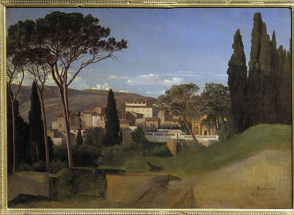 View of a Roman Villa Painting by Achilles J. Benouville (1815-1891) 1844 Sun