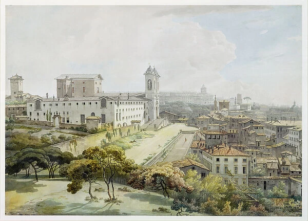 A View of Rome taken from the Pincio, 1776 (w  /  c over graphite on antique laid paper)
