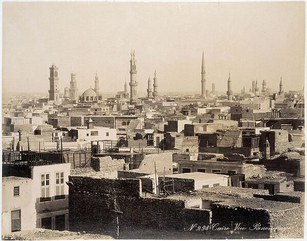 View of the roofs of Cairo - photograph of the Zangali Brothers, late 19th century