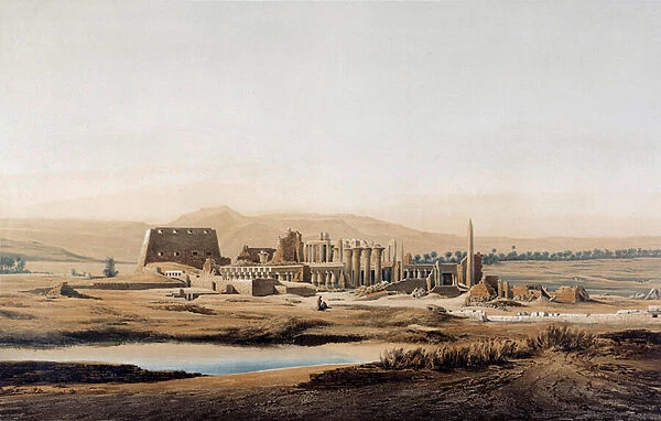 View of the ruins of Thebes. Egypt. Illustration of the 19th century Paris