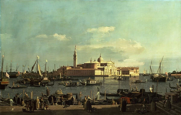 A View of the San Marco Basin from the Riva Degli Schiavoni, Venice (oil on canvas)