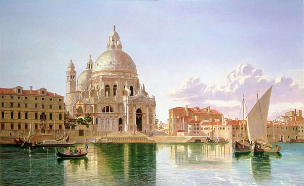 A View of Santa Maria Della Salute, Venice (oil on canvas)