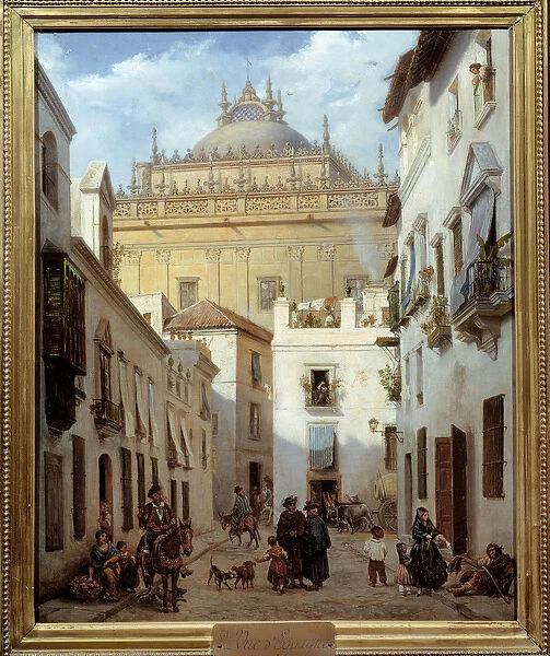 View of Seville. Painting by Julien Leopold Boilly (1796-1874), 18th century