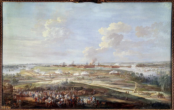 View of the siege of Menin by Louis XV from 28 May to 4 June 1744 Painting a gouache by