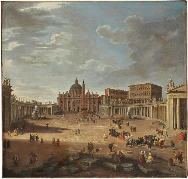 View of St. Peters Square, Rome (oil on canvas)