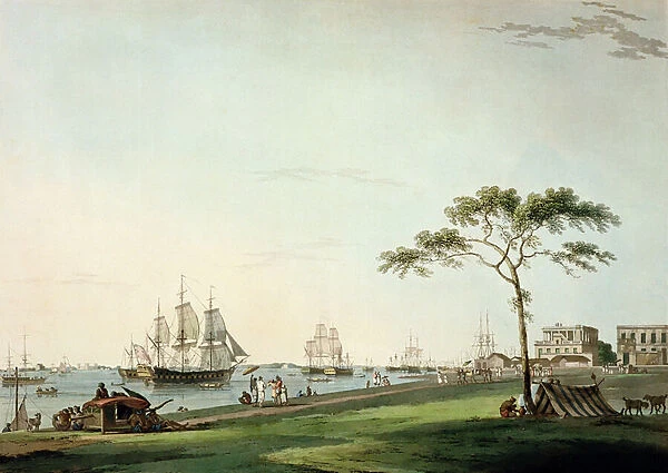 View Taken on the Esplanade, Calcutta, plate I from Oriental Scenery
