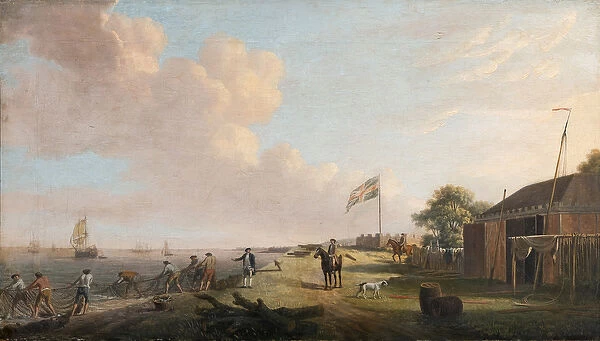 View of Tilbury Fort with Fishermen Hauling Nets, 1770 (oil on canvas)