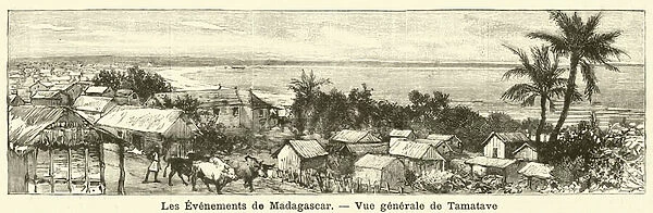 View of Toamasina, Madagascar (engraving)