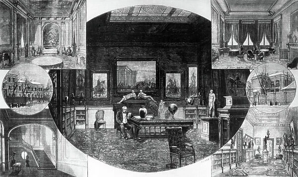 View of town house of Adolphe Thiers (1797-1877), French politician, in Paris, engraving