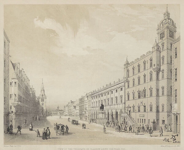 View of the Trongate of Glasgow about the year 1750 (engraving)