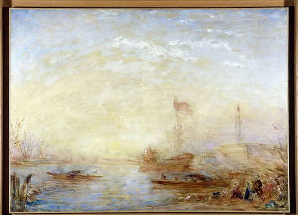 View of Venice and the Bucentaur (Bucentoro), 19th century (oil on century)