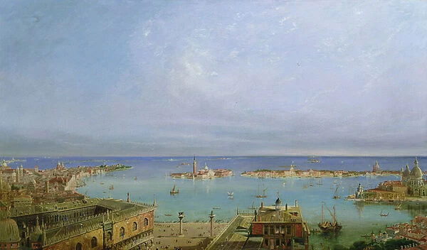 View of Venice from the Campanile (oil on panel)