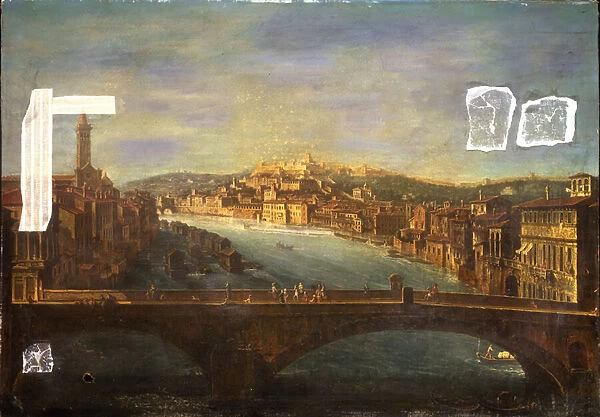 View of Verona with the Church of S. Anastasia, the Castel San Pietro