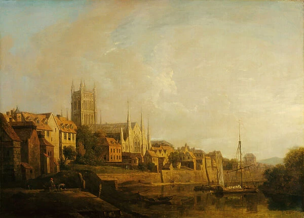 A View of Worcester Cathedral from the River (oil on canvas)