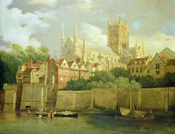 A View of Worcester Cathedral from the Southwest, 1791 (oil on canvas)