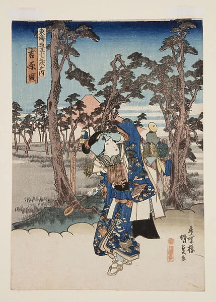 View of Yoshiwara (Yoshiwara zu) (colour woodblock print)