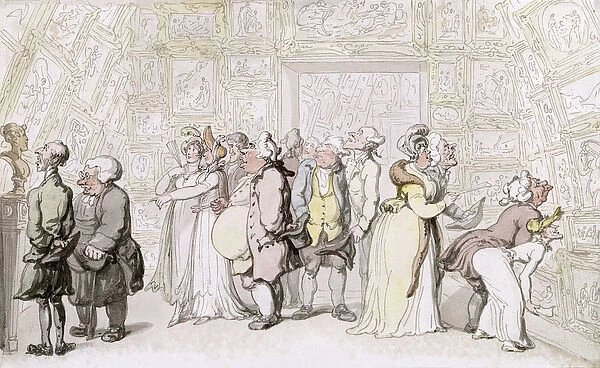 Viewing at the Royal Academy, c. 1815 (pen, ink and w  /  c on paper)