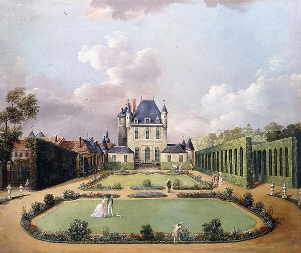 Views of the Chateau de Mousseaux and its Gardens, (oil on canvas)