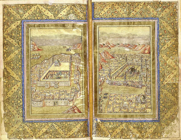 Views of Mecca and Medina, c. 1794-5 (paint, gilt and ink on paper)