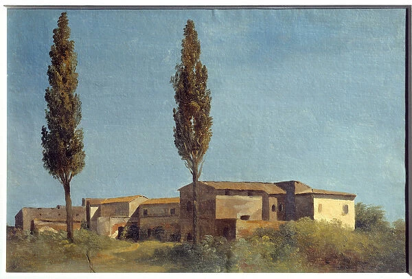 At Villa Farnese, the two poplars. Painting by Pierre Henri De Valenciennes (1750-1819)