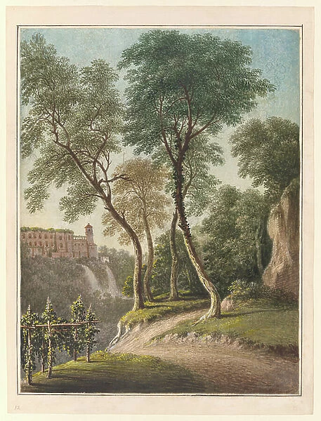Villa Of The Maecena And The Cascatelli, Tivoli, c. 1781 (w / c, gouache, and pencil)