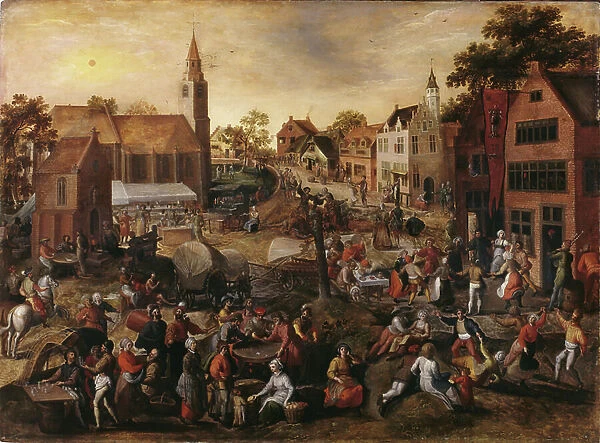 Village Fair at Saint-Joris (oil on panel)