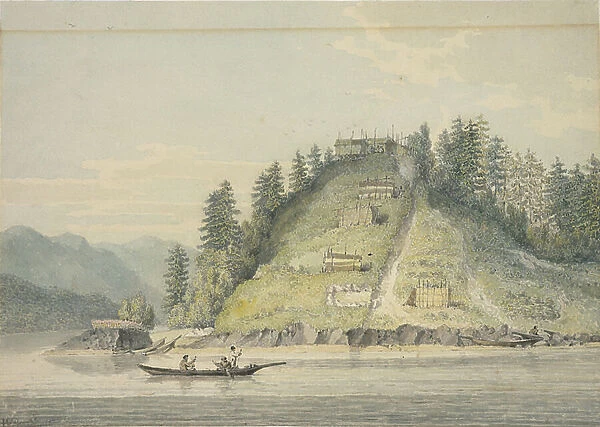 Village of friendly Indians, at the entrance of Bute's Canal, 1798 (watercolour)
