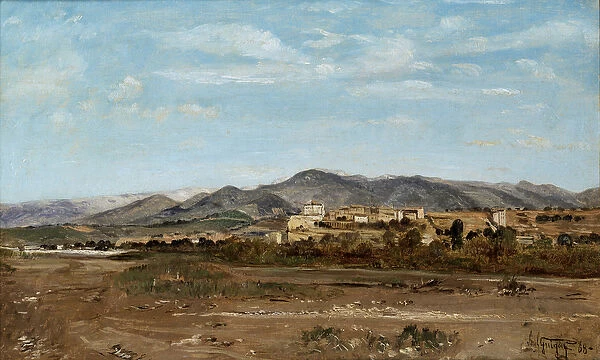 Village of Lauris, in Vaucluse on the Banks of the River Durance, 1868 (oil on canvas)