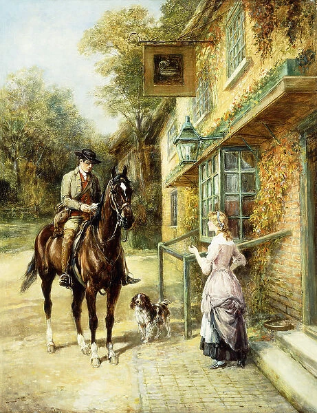 The Village Postman, (oil on canvas)