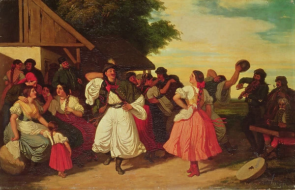 A Village Wedding Feast (oil on canvas)