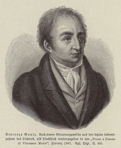 Vincenzo Monti, Italian poet, playwright and translator (engraving)