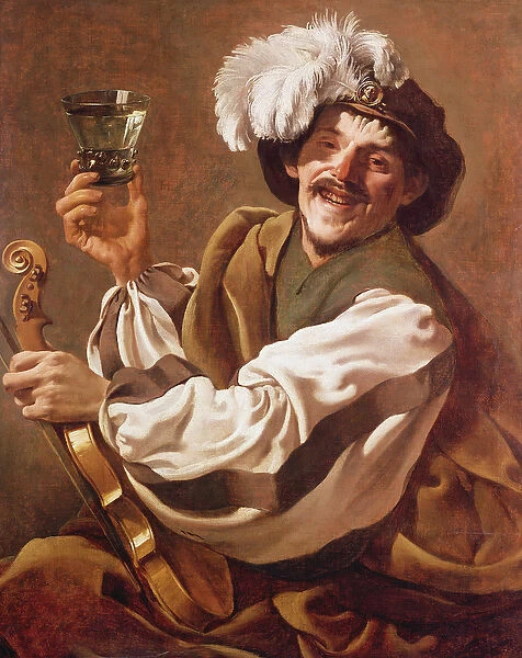 A Violin Player with a Glass of Wine