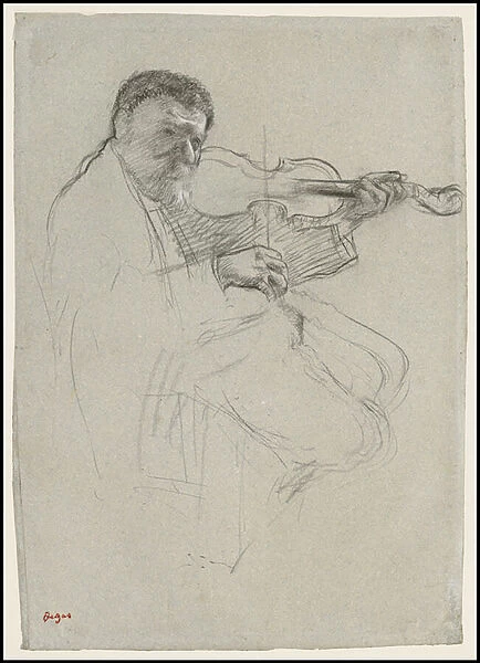The Violinist, Study for The Rehearsal, c. 1879